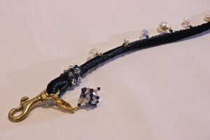 Ink Blue Velvet Cord Leash<br />