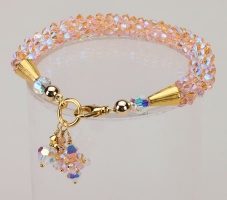Peach Crystal Cascade Necklace<!--Dogs--><br />