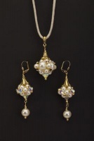 Golden Pearl Ear Drops<br />Ear Drops and Pendant sold separately