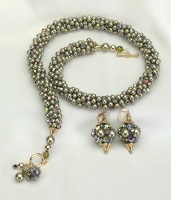 Olive Posh 6mm Necklace<!--Women--><br />Ear Drops and Necklace sold separately