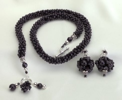 Ebony Necklace<!--Women--><br />Ear Drops and Necklace sold separately