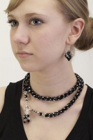 Silver Dot Necklace<!--Women--><br />Ear Drops and Necklace sold separately