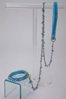 Turquoise Renaissance<br />Jewelry Chain Leash<br />Collar and leash sold separately