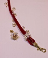 Raspberry Velvet Cord Leash<br />