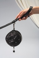Ebony Walking Bag<br />Ebony Walking Bag attached to leash