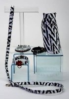 Zebra Leash<br />Coat, collars, leash and belt sold separately
