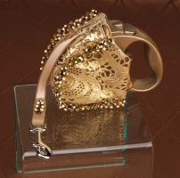 Baroque Retractable Leash<br />The swivel snap is solid cast brass (instead of nickel as pictured)